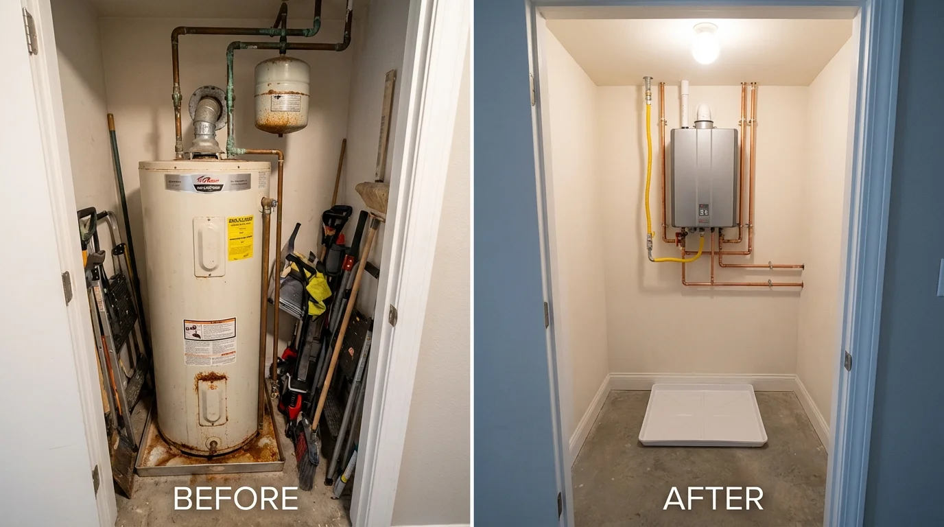 Tank water heater versus wall-mounted tankless unit comparison for Philipsburg, PA homeowners